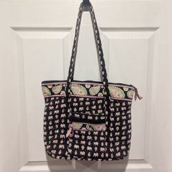Vera Bradley Elephant Quilted Tote Bag