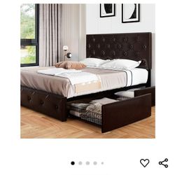 Allewie Queen Size Platform Bed Frame (NEW)