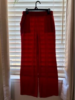 Wide Leg Pants - Rust/Red — Size S