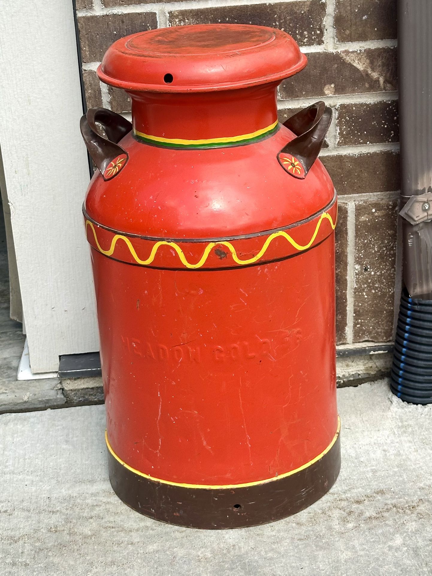 Large Vintage Milk Can With Lid