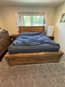 Solid wood king bed, Innova Sleep Systems