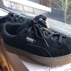 Kids Puma Suede Platform With Diamond