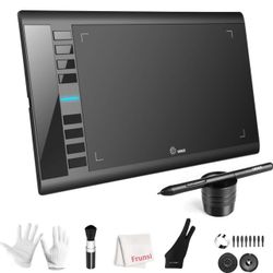 Graphics Drawing Tablet, UGEE M708 10 x 6 inch Large Drawing Tablet with 8 Hot Keys, Passive Stylus of 8192 Levels Pressure, UGEE M708 Graphics Tablet
