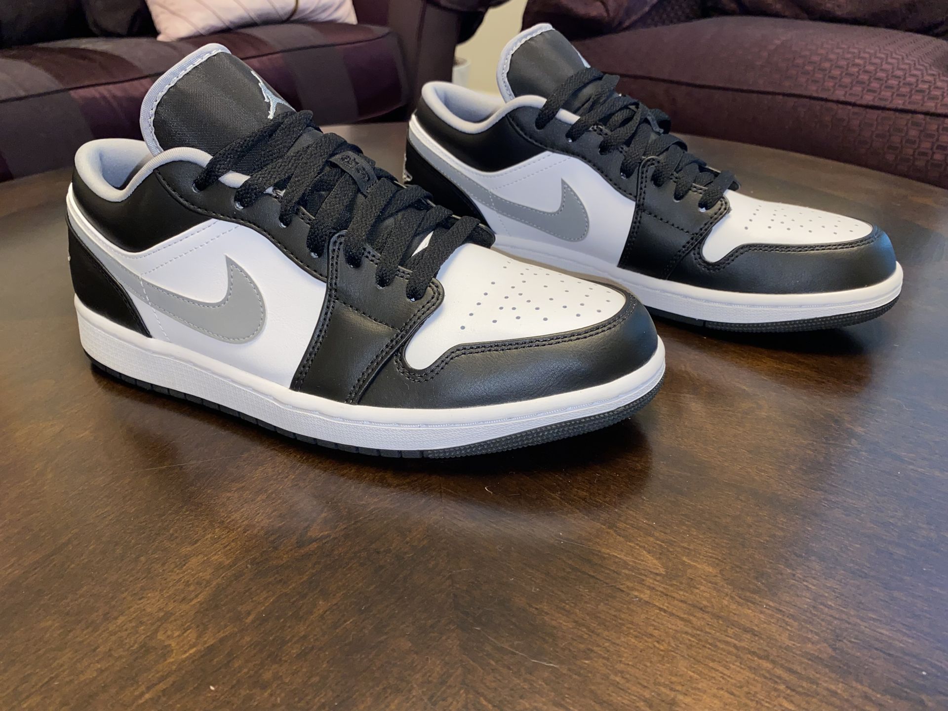 Jordan 1 shoes Low Black White Grey