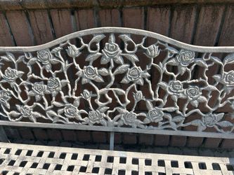 Grey patio bench