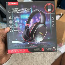 Wireless Gaming Headset， 7.1 Surround Sound， 2.4Ghz USB Gaming Headphones Bluetooth 5.4,100-Hr Noise Canceling Mic RGB Light, Wireless Headset for PC 