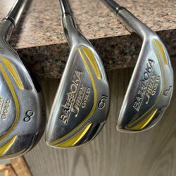 bazooka golf, extreme hybrids set, ( eight, nine, PW), a better grip and a better head to make these clubs work for you, $179 for the Set.Oh yeah.