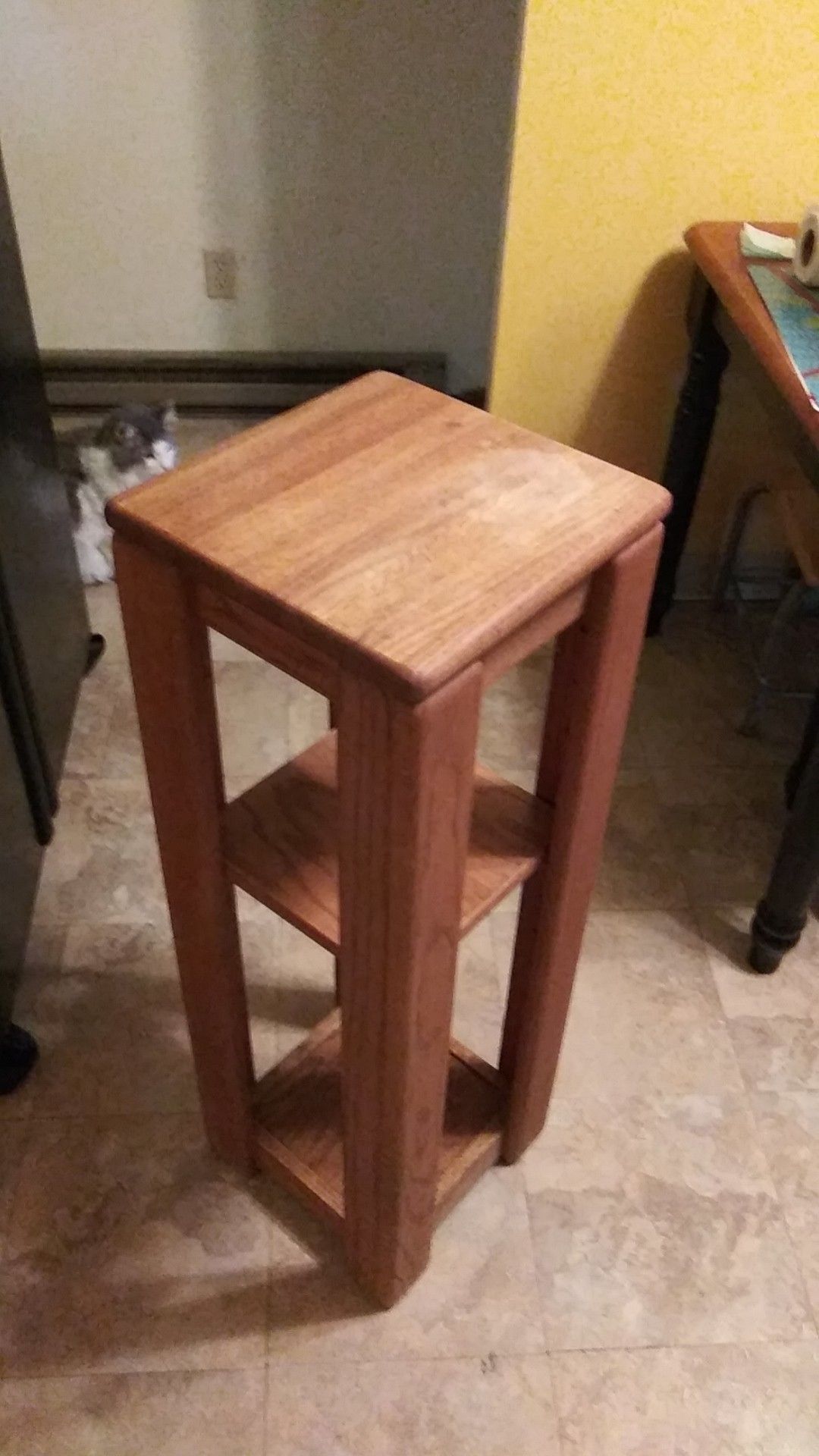 solid oak decorative stand