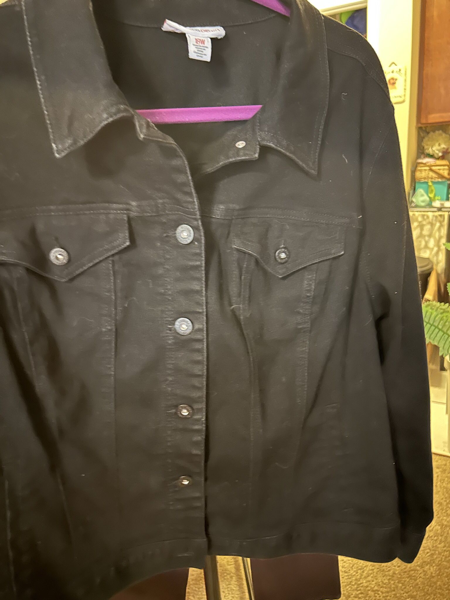 Black Denim Jacket Size 18W