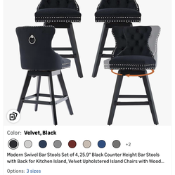 Modern Bar Stool Set 4 Pieces