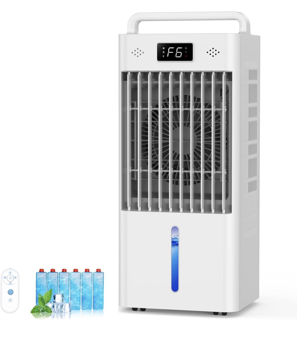 NEW! Portable Windowless Air Conditioners, 3-IN-1 Swamp Cooler, Evaporative Air Cooler, 6 Speeds & 3 Modes, 3-Gal Water Tank for Cooling, 20 FT/S Remo