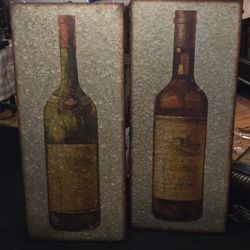 Two Wine Theme  Metal Wall Art 