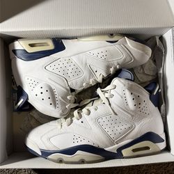 White midnight navy Jordan 6s