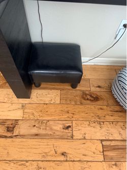 Small Black faux foot leather stool