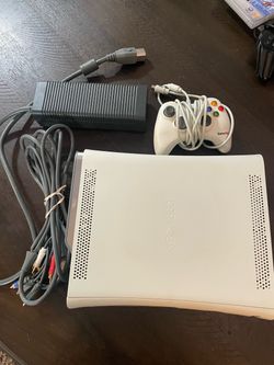 Xbox 360 with controller and cords power cord missing connection