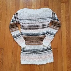 Pendleton Striped Cotton Tunic Sweater Women's Small