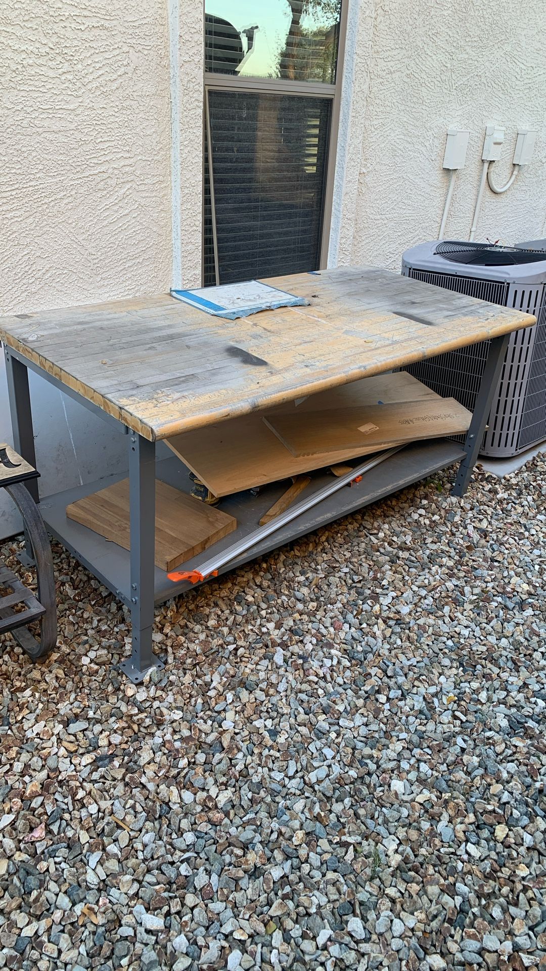 U-Line Steel Work Bench With 2” Hard Wood Top