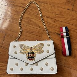 NEW pearl & bee crossbody shoulder bag