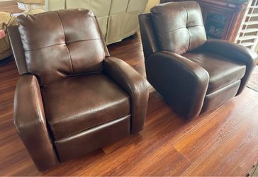 2 Brown Swivel, Rocker, Recliners for sale