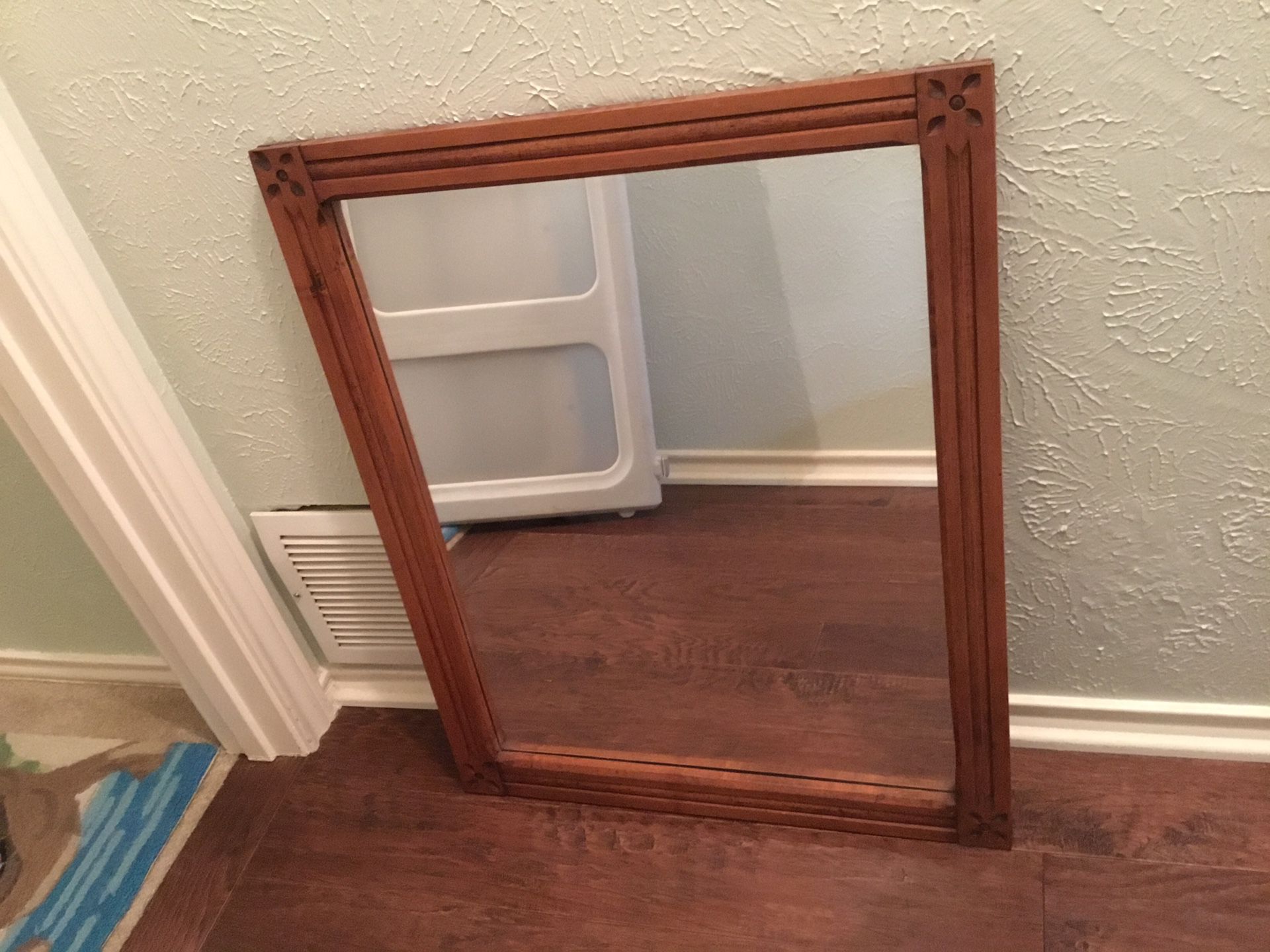 Wood Framed Antique Mirror