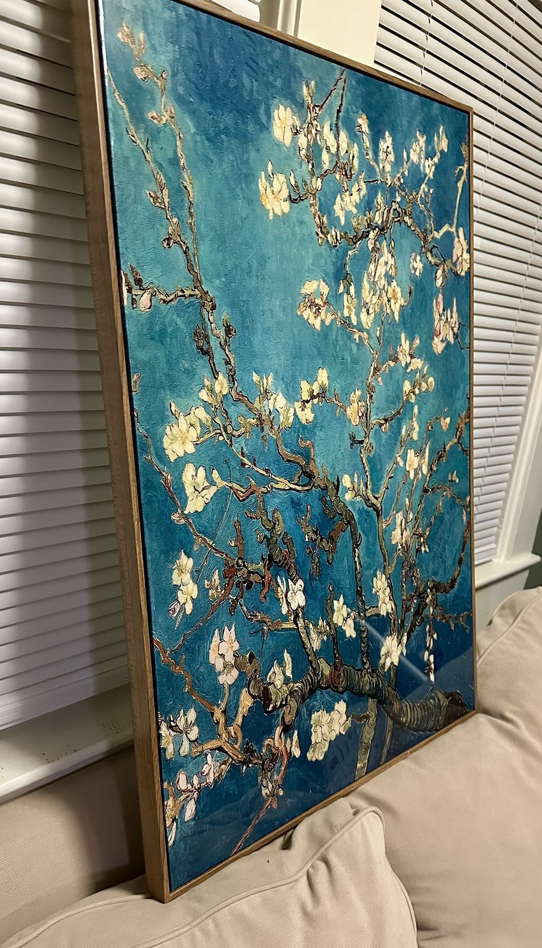Almond Blossoms” by Vincent van Gogh – Framed Canvas Print