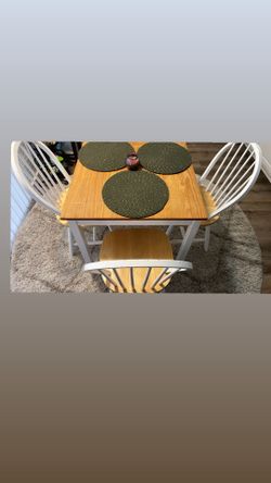 Table with chairs wooden farmhouse style 