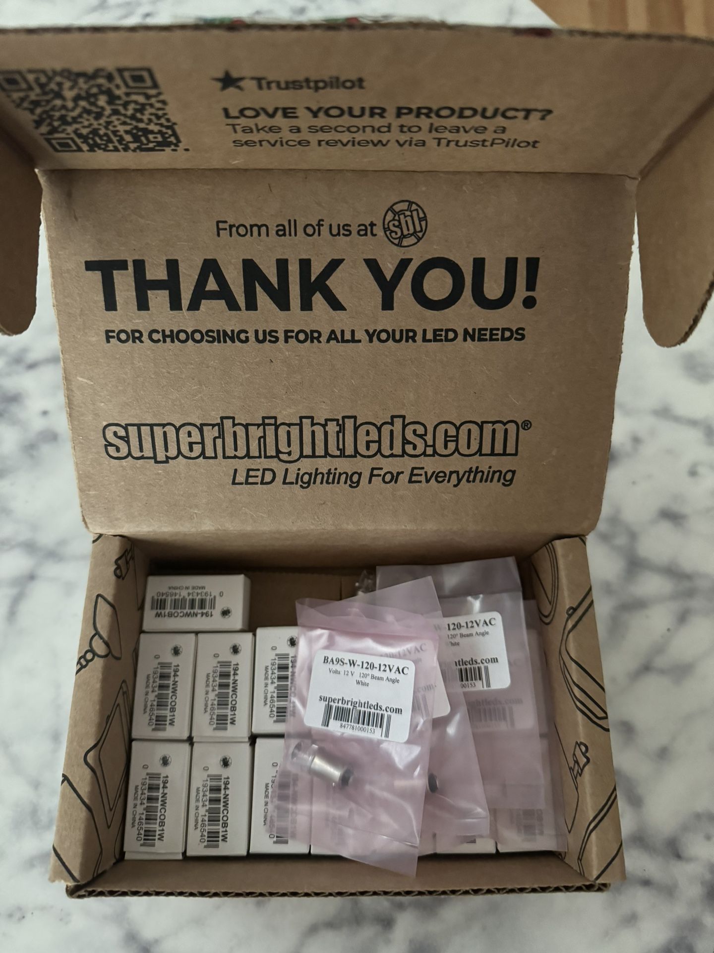 Superbrightleds 194/168/T10 and BA9s LED bulbs