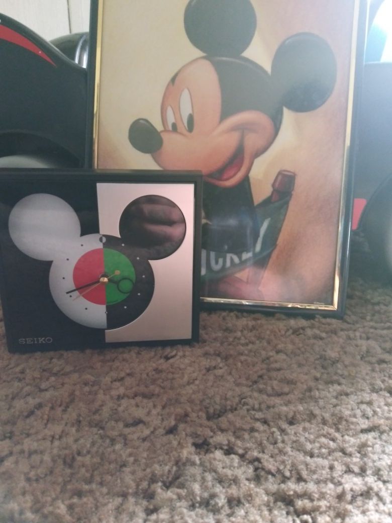 Mickey picture frame and Mickey alarm clock