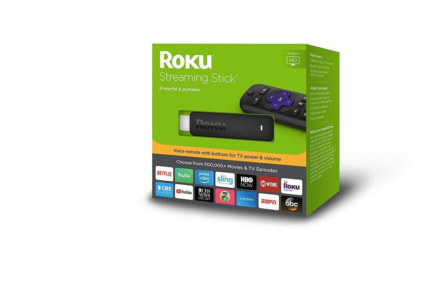 NEW ROKU MEDIA STREAMING STICK HDMI w/ REMOTE CONTROL 3800R