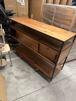 Industrial Wood and Metal Sideboard Console
