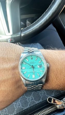 Rolex DateJust 36mm Stainless Steel Jubilee Custom Tiffany Dial