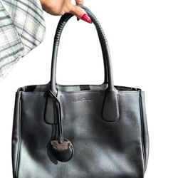 AUTH Salvatore Ferragamo Bag Nolita Satchel Leather Tote Black