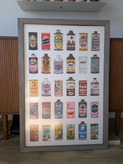 Vintage Beer Can Poster, With Custom Frame