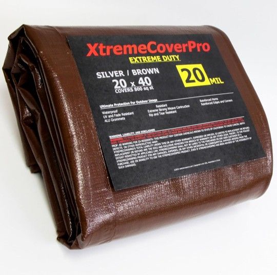 XtremeCoverPro
)
20' x 40' Large Multi-Purpose Waterproof Light Weight Heavy Duty Poly Tarp Grommets Every 24", 20 Mil 20x40