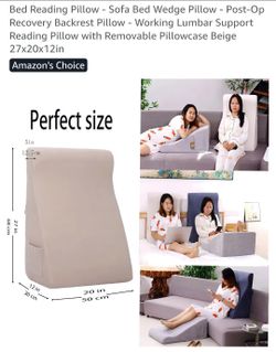 Reading Pillow Wedge Backrest with Removable Cover