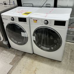 lg thinq front load washer dryer set