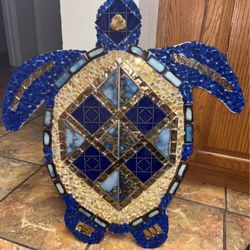 Beautiful Hand Made Mosaic Turtle Wall Hanging 
