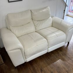 Leather White Couch/Recliner