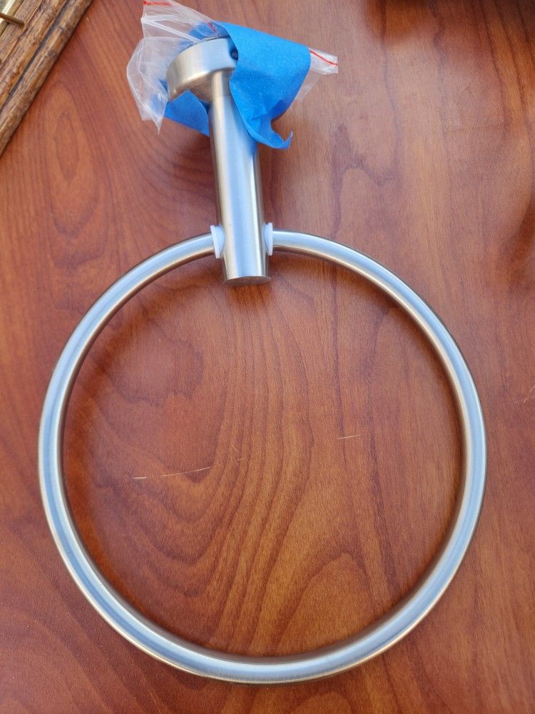 Hand Towel Holder Brush Nickel With Hardware