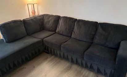 Dark blue Fabric Sectional Sofa