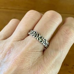 Vintage Silpada Two Sterling Silver  Stacking Band Rings Size 8