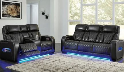Boyington Black Power Reclining Living Room Set