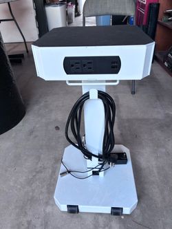 Mobile Power Pedestal Stand with Outlets and USB