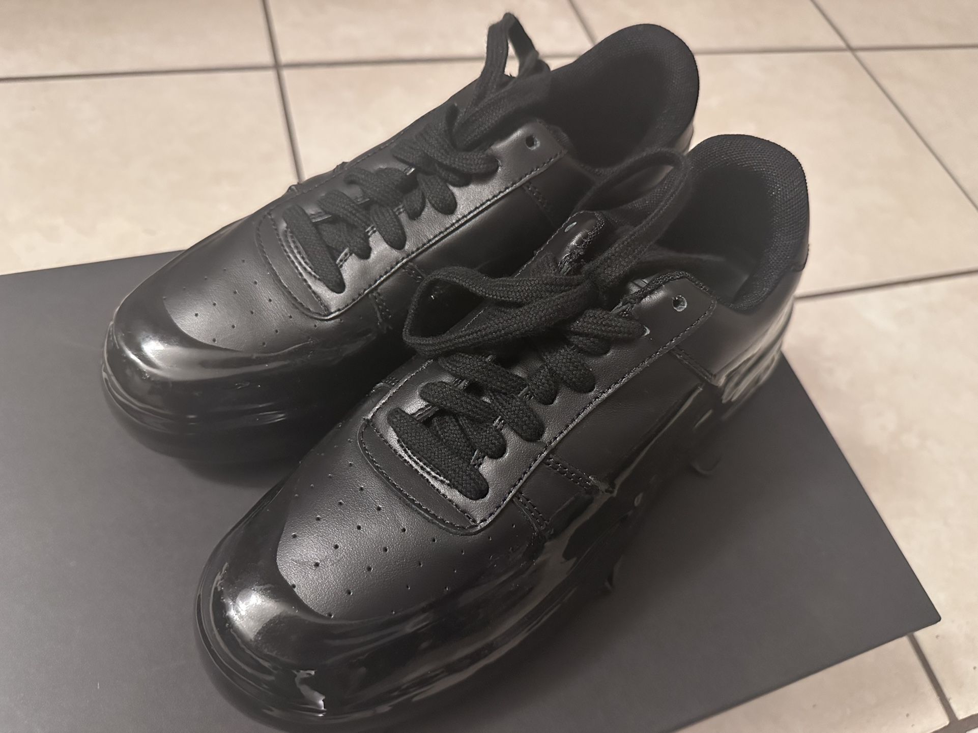 424 On Fairfax Wax Dipped Sneakers – Size EU 39 / US 6 – Black