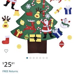DIY Christmas Tree 3FT for Kids with 28PCs Felt Christmas