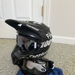 Mx-9 Fasthouse Bell Helmet With 100% Armegas And A Clear Pair Of %100’s