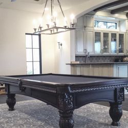 Hand Carved Pool Table 