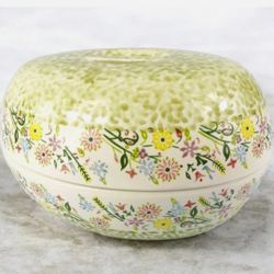 Temp-Tations Ovenware by Tara Bouquet Green Oval Covered Casserole Roasting Dish