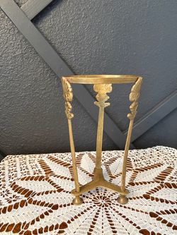 Vintage Brass Ornate Tripod Display Stand