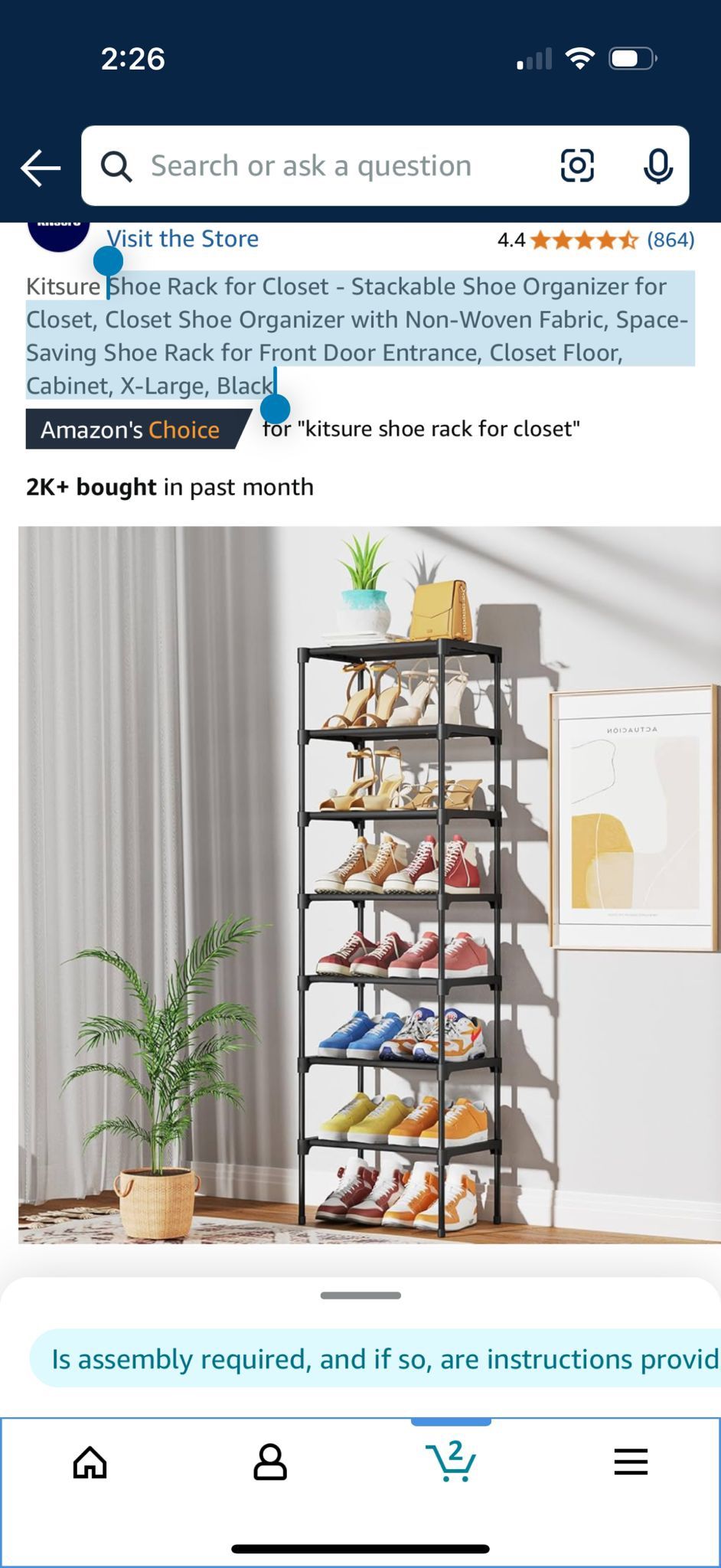 Shoe Rack for Closet - Stackable Shoe Organizer for Closet, Closet Shoe Organizer with Non-Woven Fabric, Space-Saving Shoe Rack for Front Door Entranc